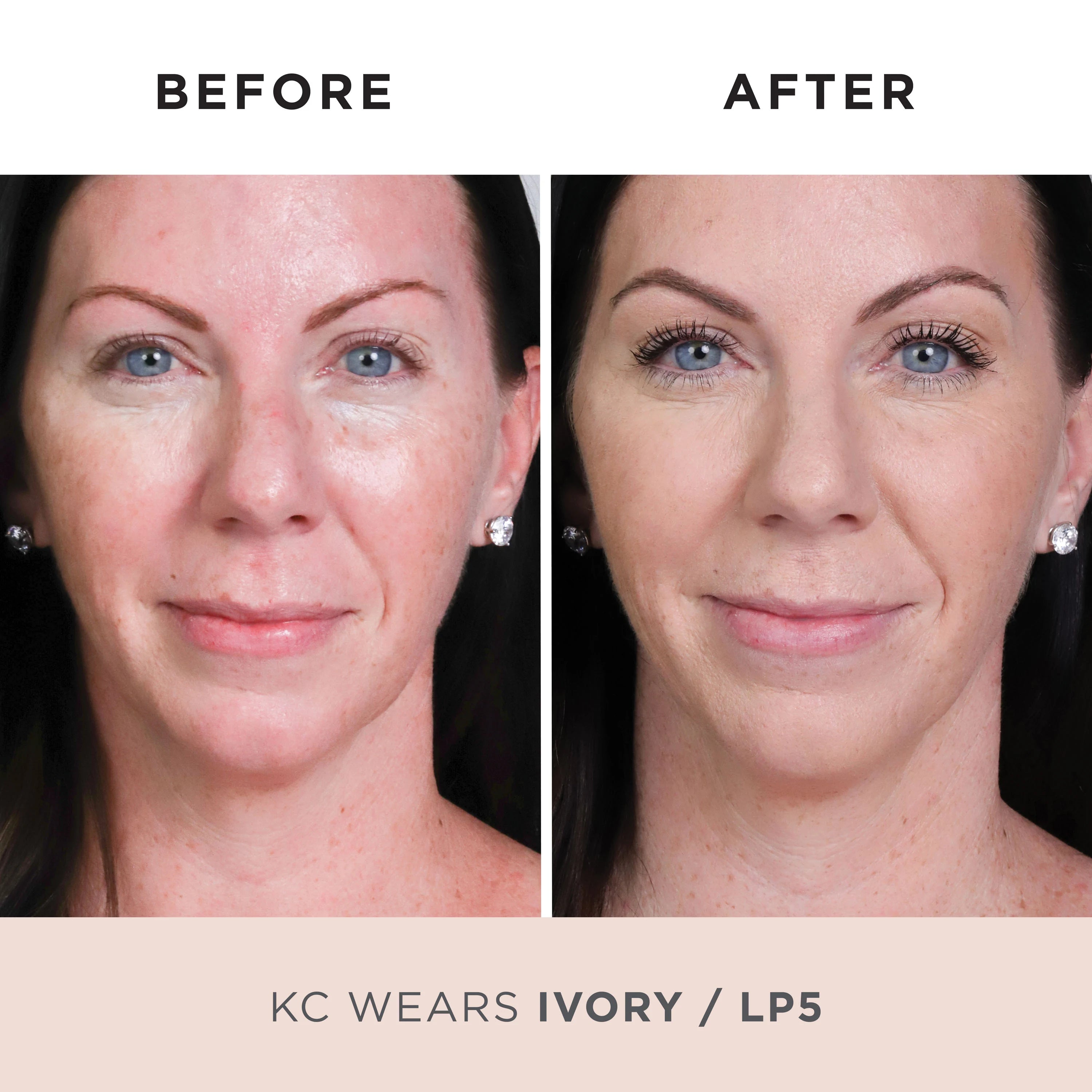 Model Before and After LP #ivory-lp5-fair-w/-pink-undertones