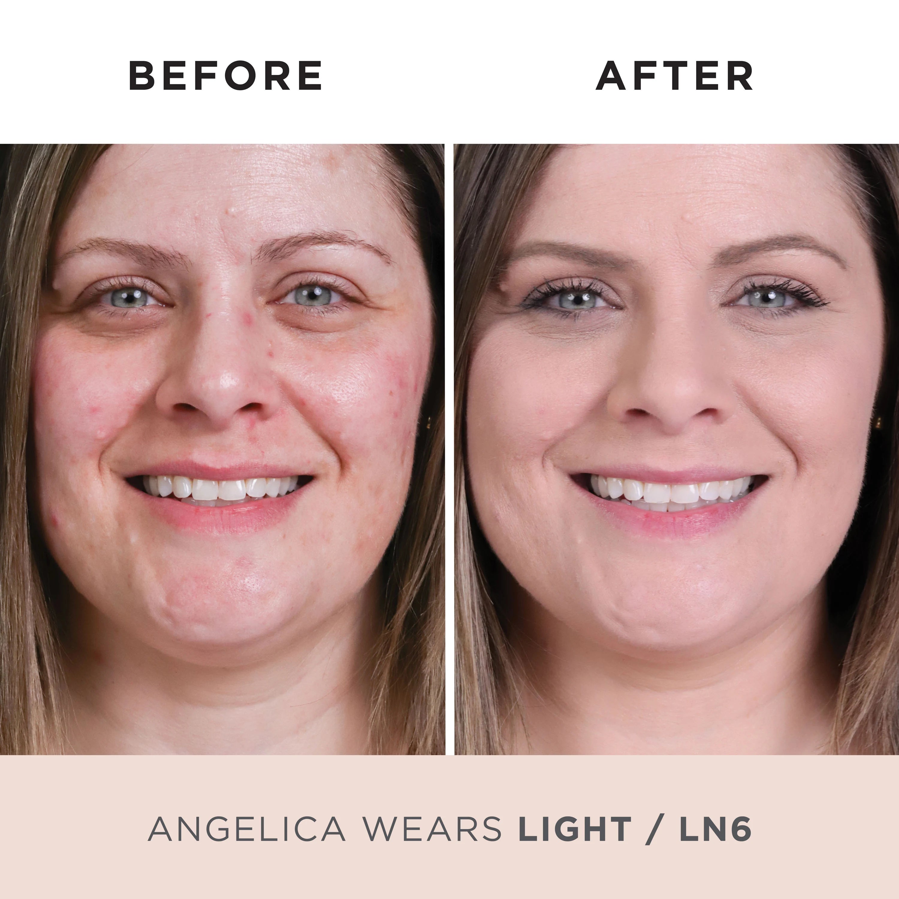Model Before and After LN6 #light-nude-ln6-light-w/-neutral-undertones