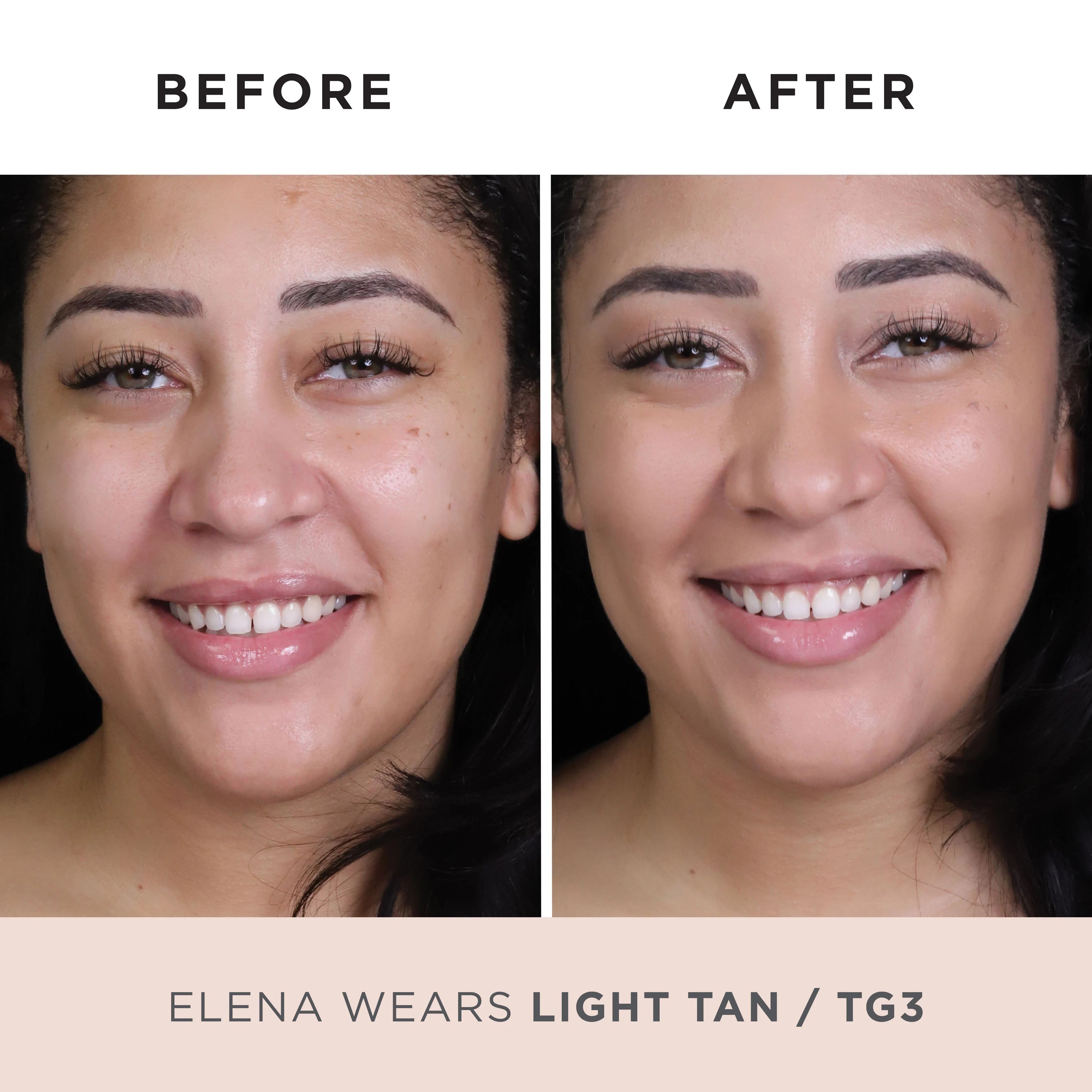 Model Before and After TG3 #light-tan-tg3-tan-w/-golden-undertones