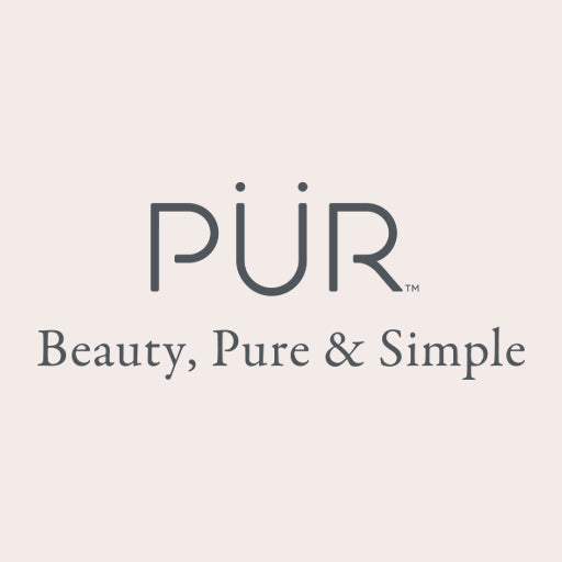 PUR Logo- Beauty, Pure, & Simple on a beige background