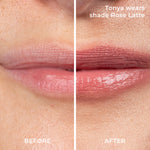 Silky Sculpt in Rose Latte - Before and After of Rose Latte worn by Tonya 