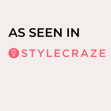 Text 'AS SEEN IN STYLECRAZE' with a logo on a white background