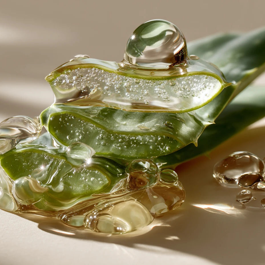 Macro shot of Aloe Vera and Vitamin E