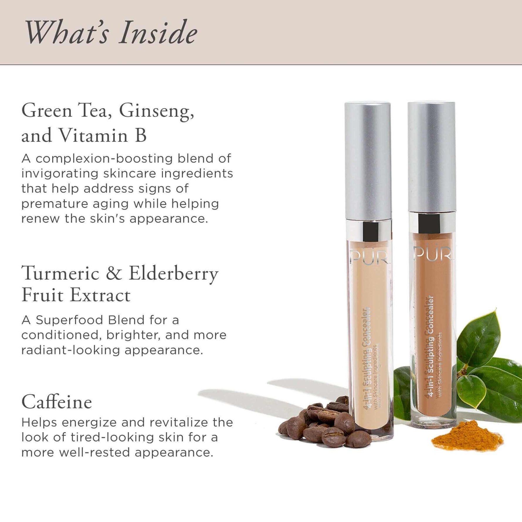 4-in-1 Sculpting Concealer - PÜR Beauty - What's Inside - Ingredients 