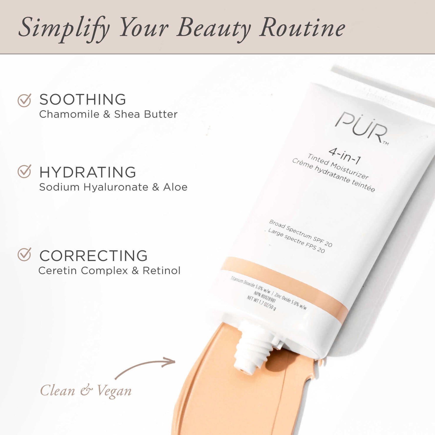 PÜR 4-in-1 Tinted Moisturizer Broad Spectrum SPF 20 - Simplify Your Beauty Routine - Value Propositions 