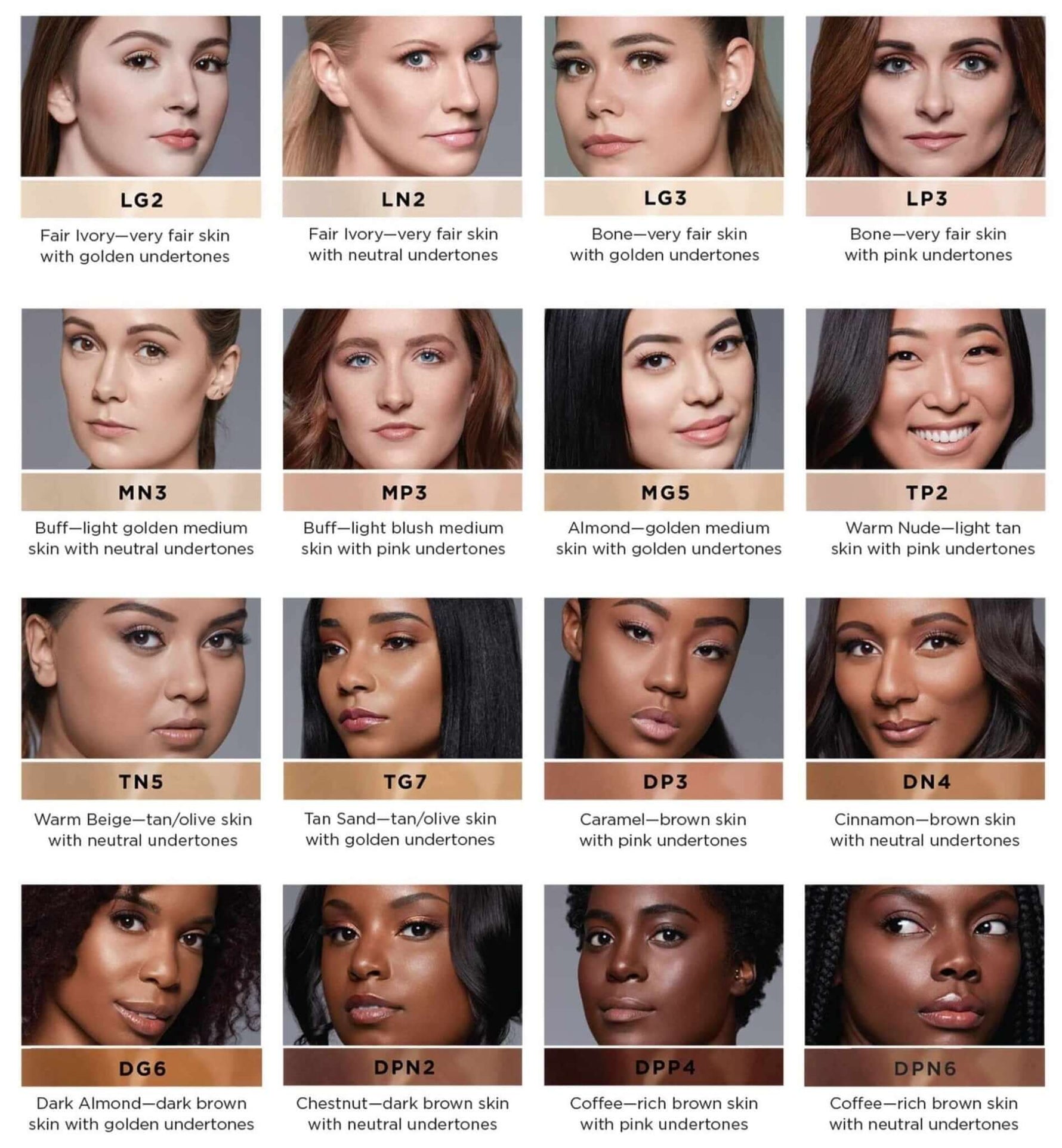 PÜR 4-in-1 Tinted Moisturizer Broad Spectrum SPF 20 - All Shades and Models Chart