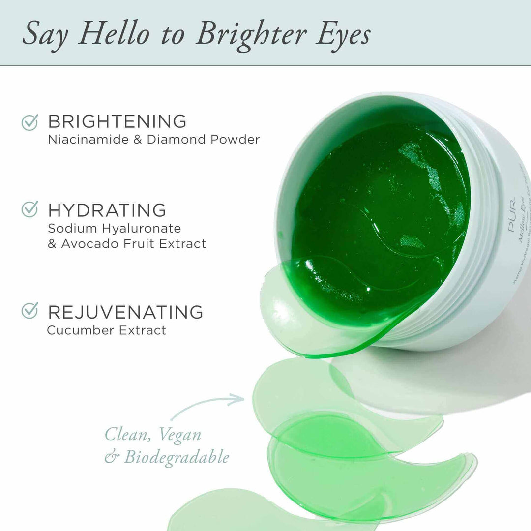 Mellow Eyes Hemp Hydrogel Rejuvenating Eye Patches - PÜR