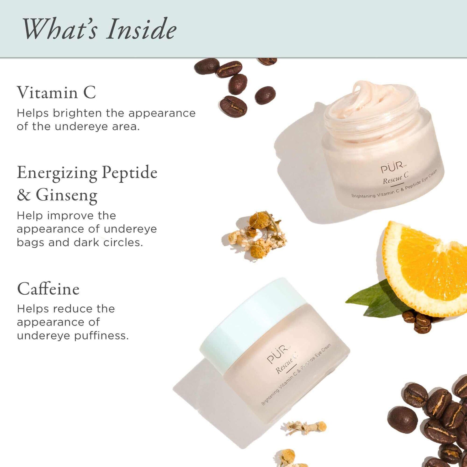 Rescue C Brightening Vitamin C & Peptide Eye Cream - PÜR Beauty